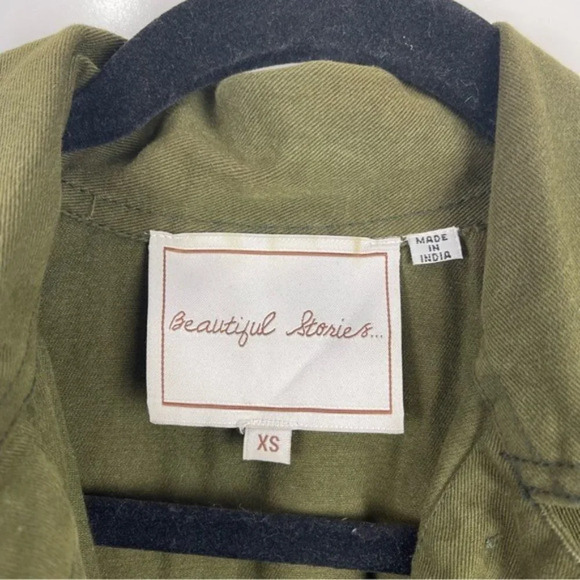 Anthropologie Beautiful Stories Green Aztec Fringe Boho Inika Jacket Size XS - Picture 5 of 9